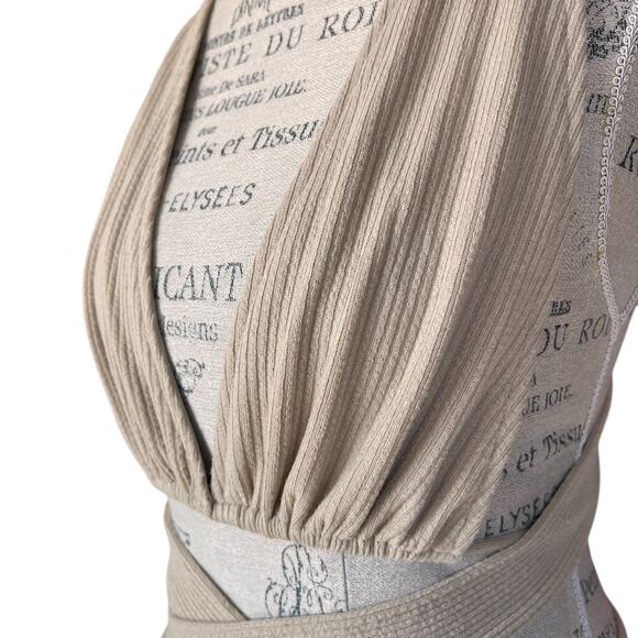 Beige Botany adjustable wrap crop top. Many ways to wear, size S/M - Picture 5 of 8